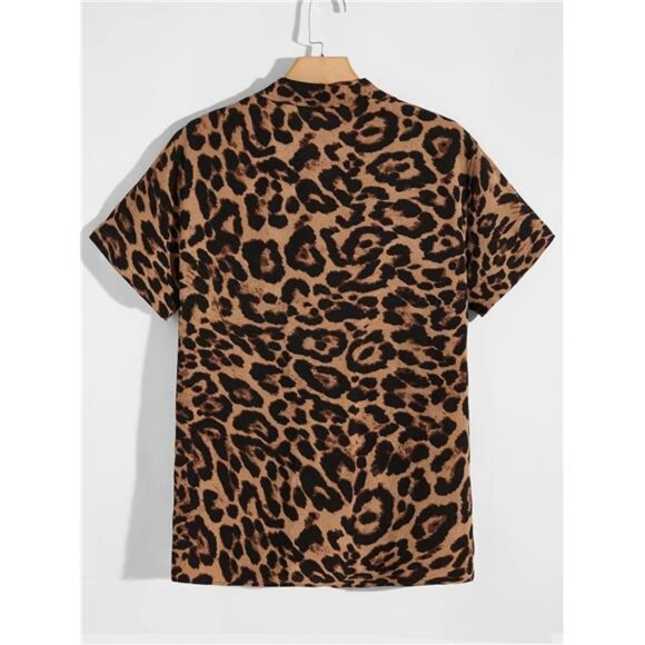 Men's Striped Shirts Casual Short Sleeve Button Down Shirts - Picture 2 of 5